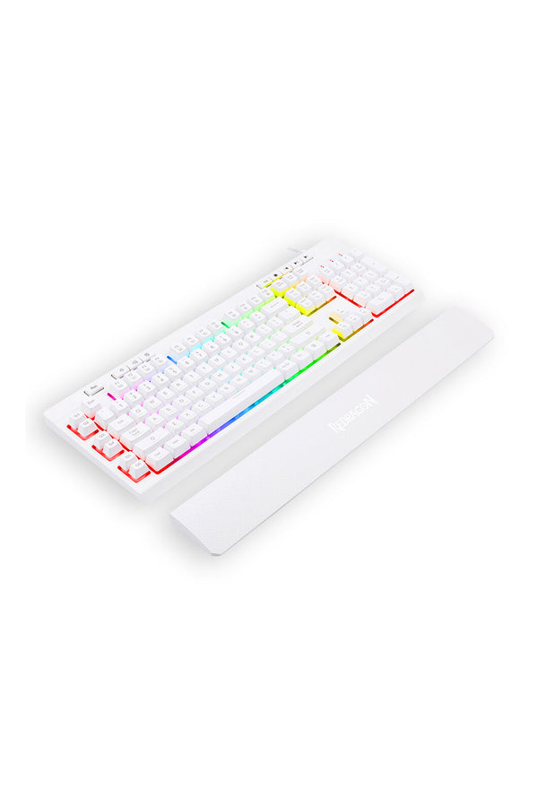 REDRAGON - Redragon K512W Shiva RGB Backlit Full Size Wired Membrane Gamin Keyboard (White) - white