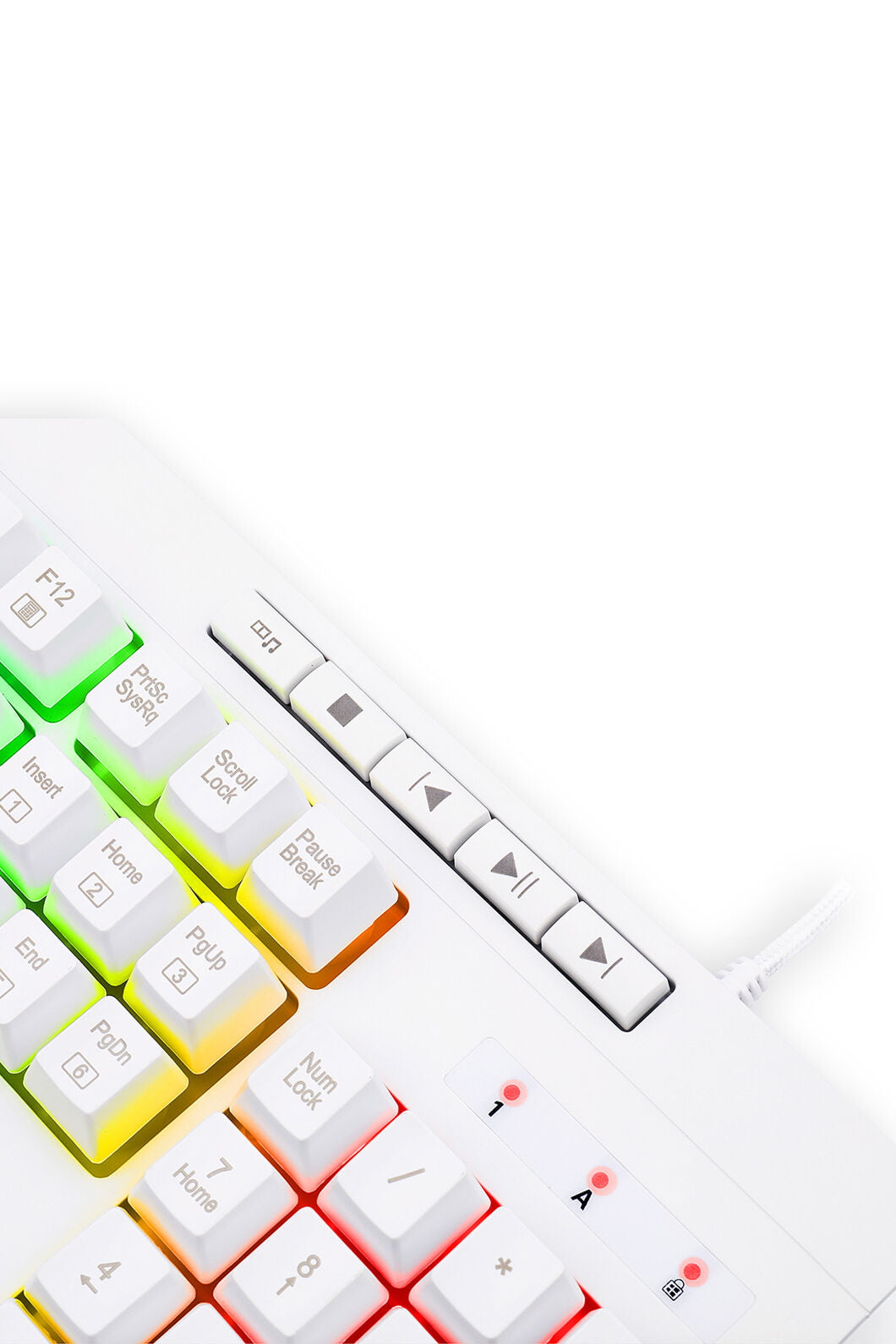 REDRAGON - Redragon K512W Shiva RGB Backlit Full Size Wired Membrane Gamin Keyboard (White) - white
