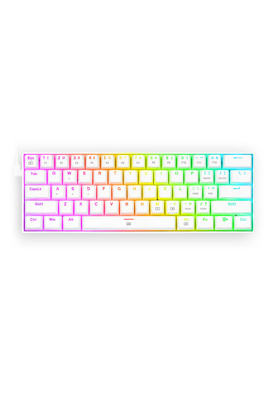 REDRAGON - Redragon K630 Dragonborn White 60% Wired RGB Mechanical Gaming Keyboard - white