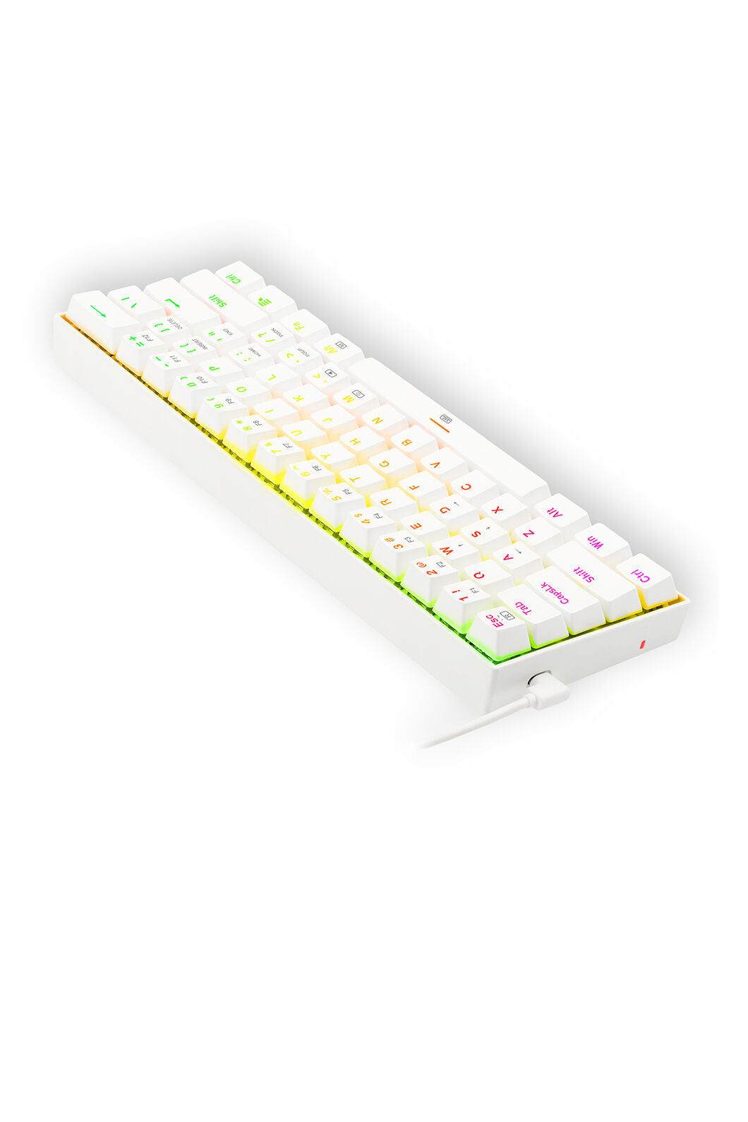 REDRAGON - Redragon K630 Dragonborn White 60% Wired RGB Mechanical Gaming Keyboard - white