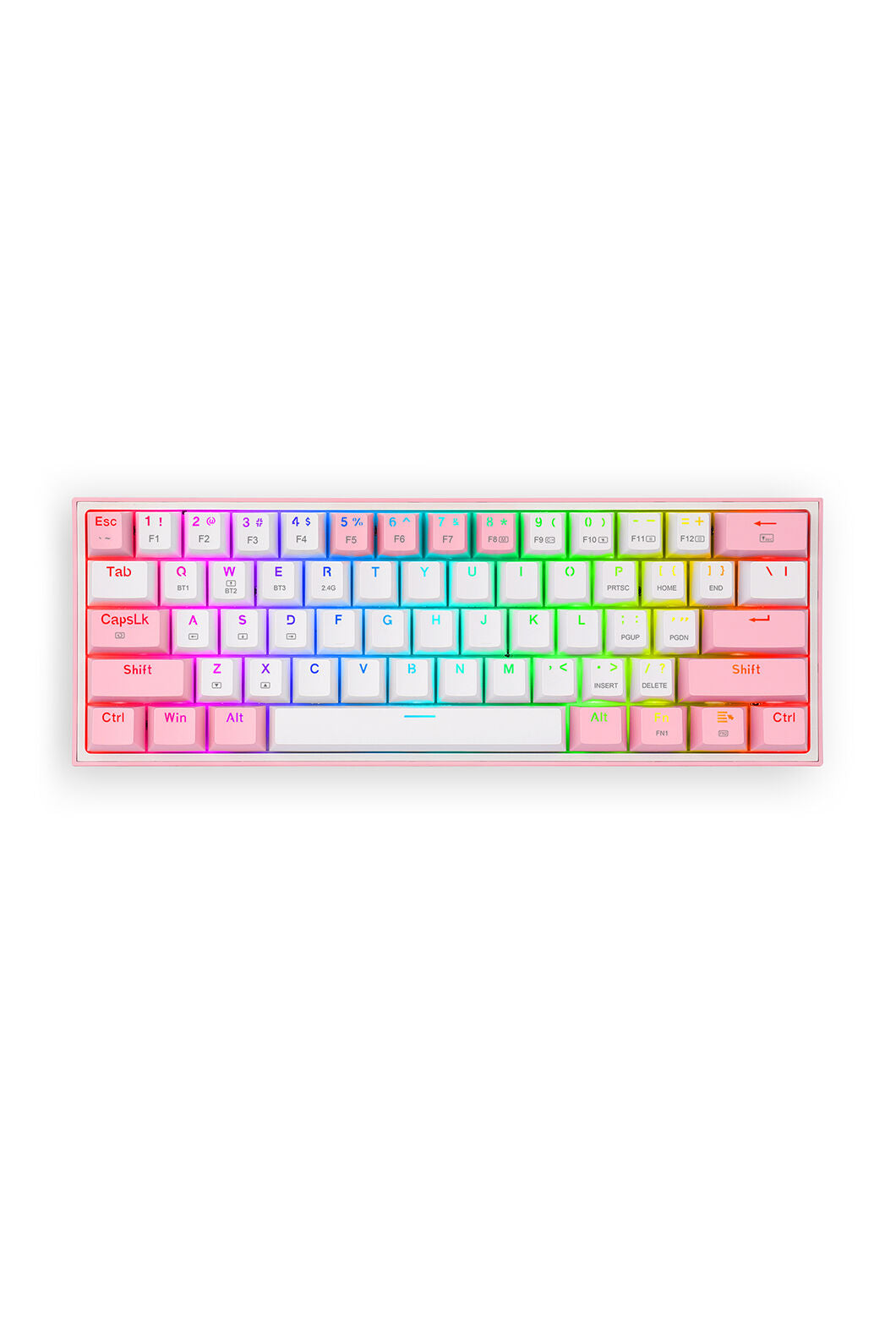 REDRAGON - K616-RGB Fizz Pro 65% KB-Pink/White - pink-white