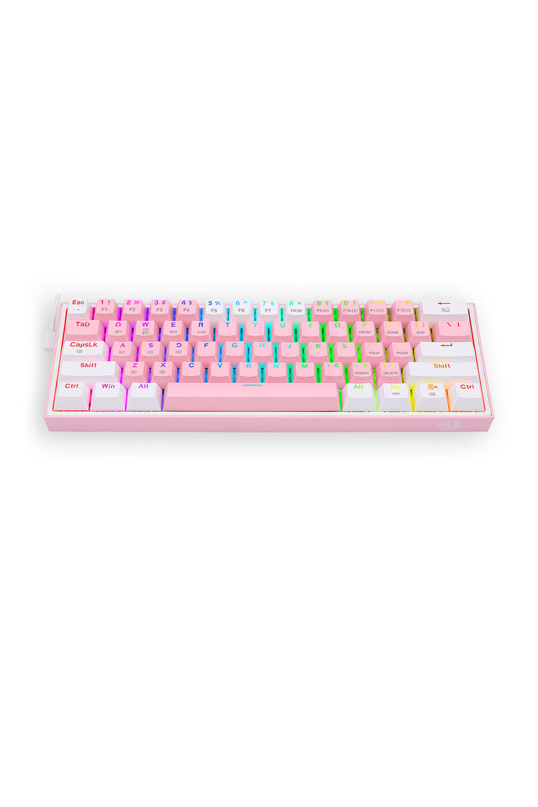 REDRAGON - K616-RGB Fizz Pro 65% KB-Pink/White - pink-white