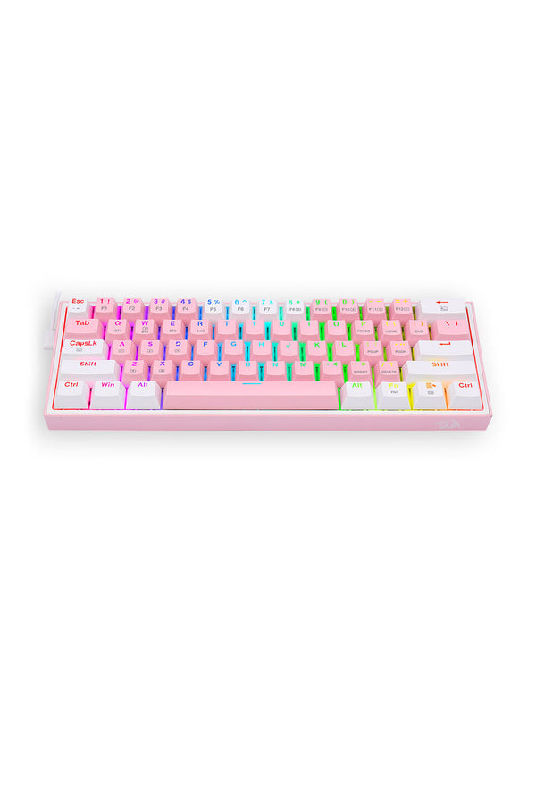 REDRAGON - K616-RGB Fizz Pro 65% KB-Pink/White - pink-white