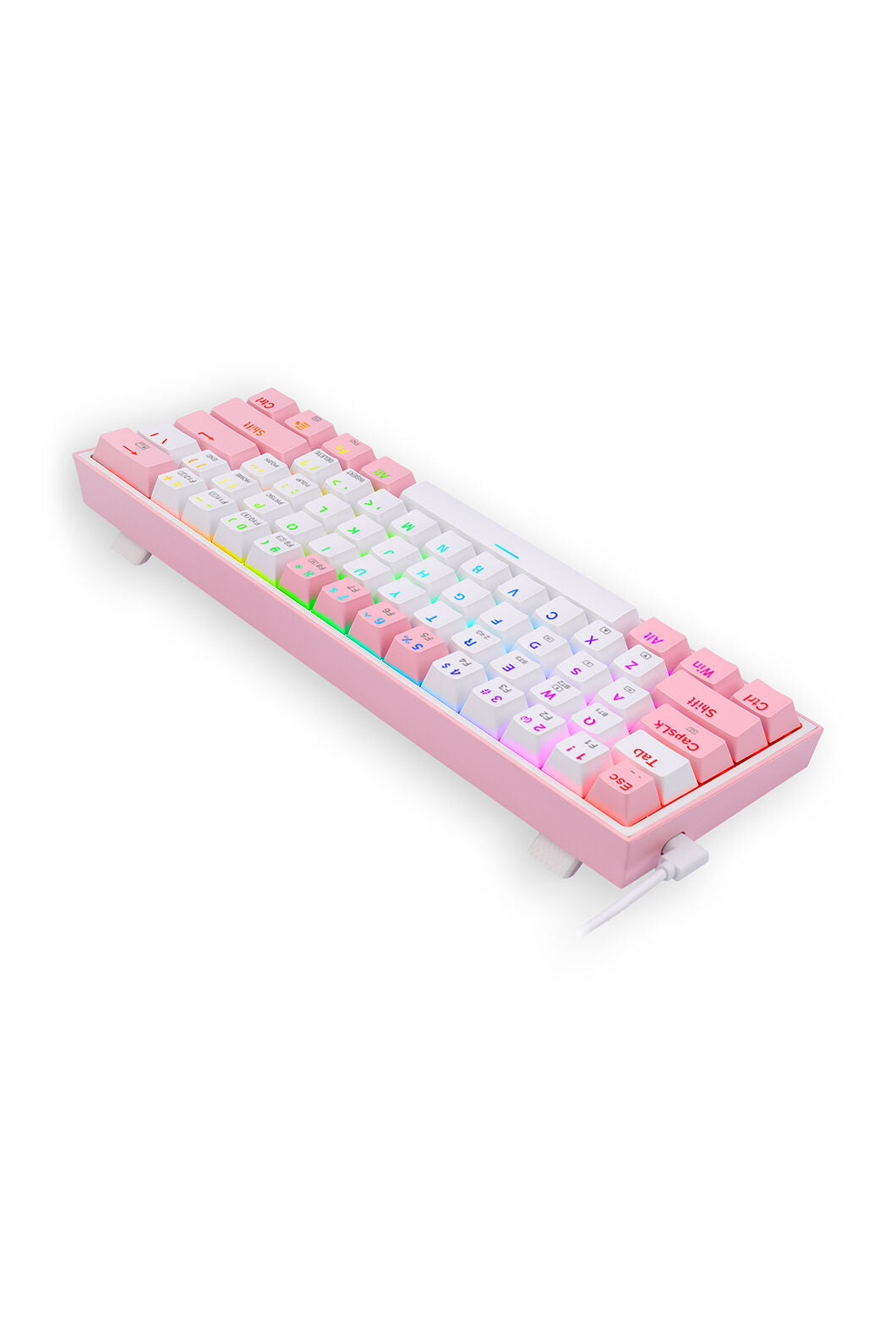 REDRAGON - K616-RGB Fizz Pro 65% KB-Pink/White - pink-white