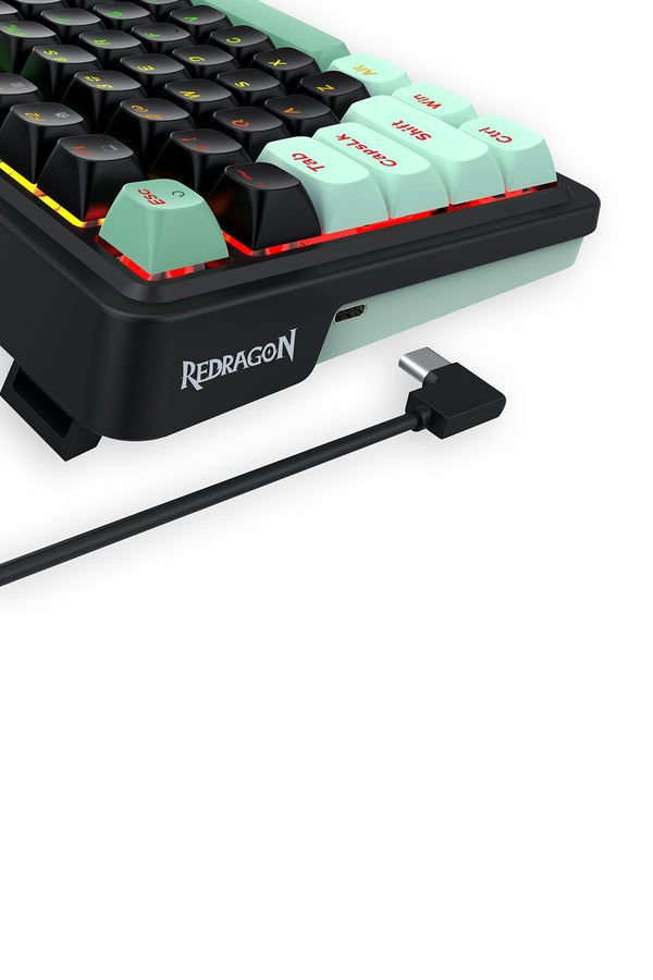 REDRAGON - Redragon EISA K686BG-RGB-M Rapid Trigger 8K Wired Magnetic Gaming Keyboard - black-green