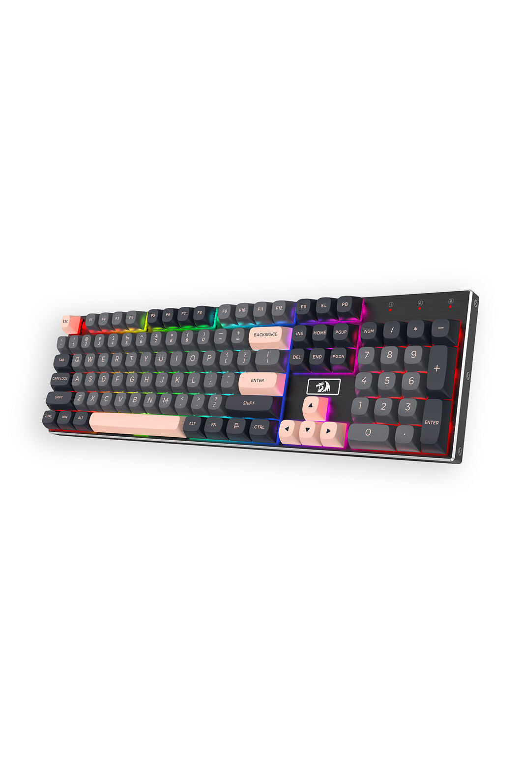 REDRAGON - K556GBP-RGB Devarajas Metal KB-Grey/Black/Pink - grey-black-pink