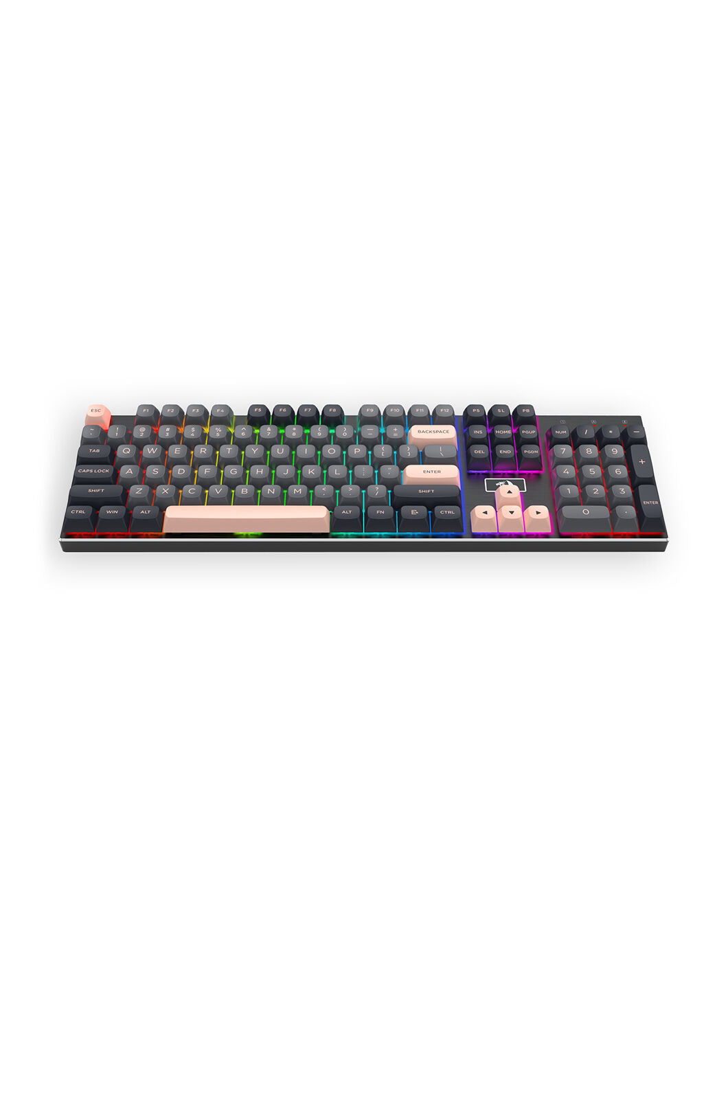 REDRAGON - K556GBP-RGB Devarajas Metal KB-Grey/Black/Pink - grey-black-pink