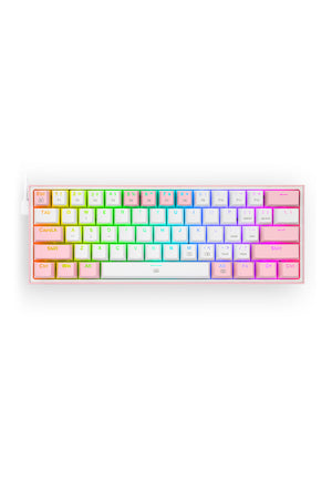 REDRAGON - Redragon K617-RGB Fizz White/Pink 60% Wired Mechanical Keyboard - white-pink
