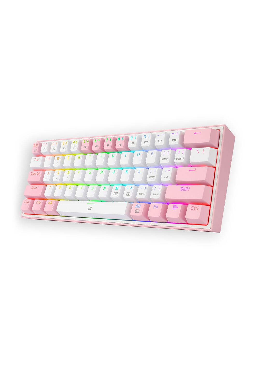 REDRAGON - K617-RGB Fizz 61Key Wired KB-White/Pink - white-pink
