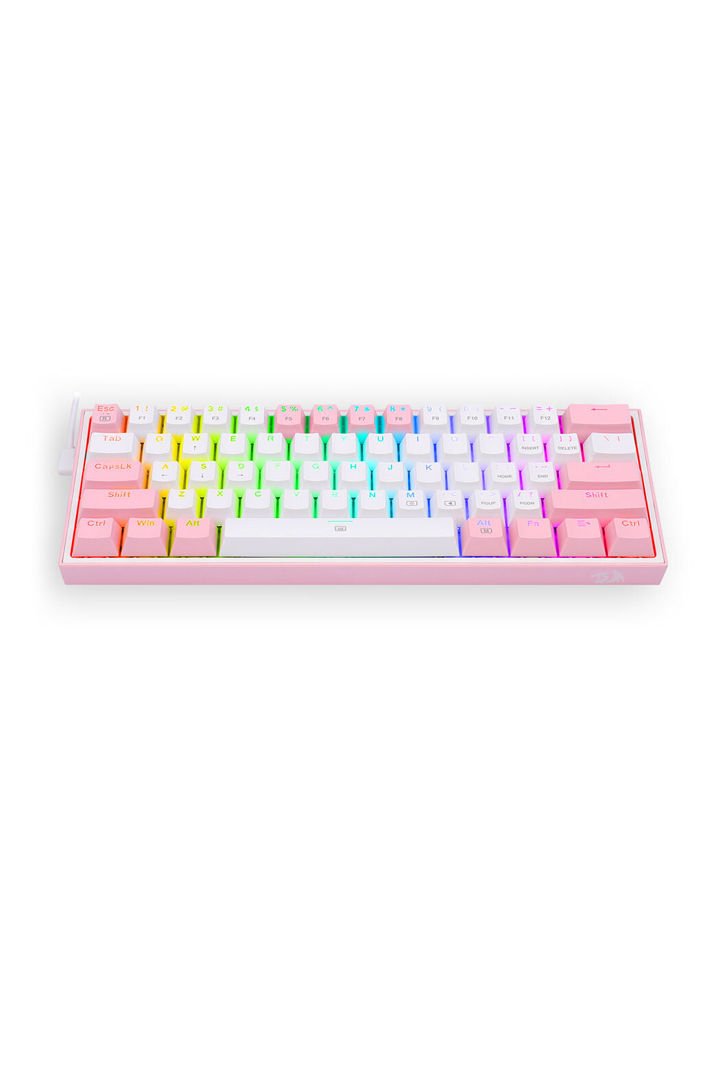 REDRAGON - K617-RGB Fizz 61Key Wired KB-White/Pink - white-pink