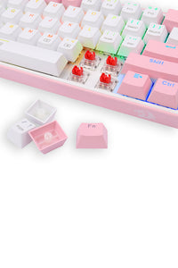 REDRAGON - K617-RGB Fizz 61Key Wired KB-White/Pink - white-pink