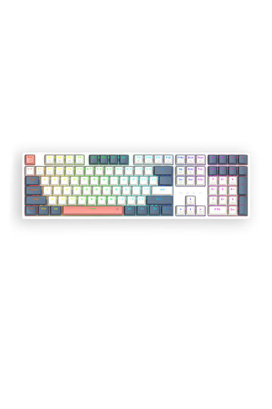 REDRAGON - Redragon K668WBO-RGB Trundle KB-White/Blue - white-blue