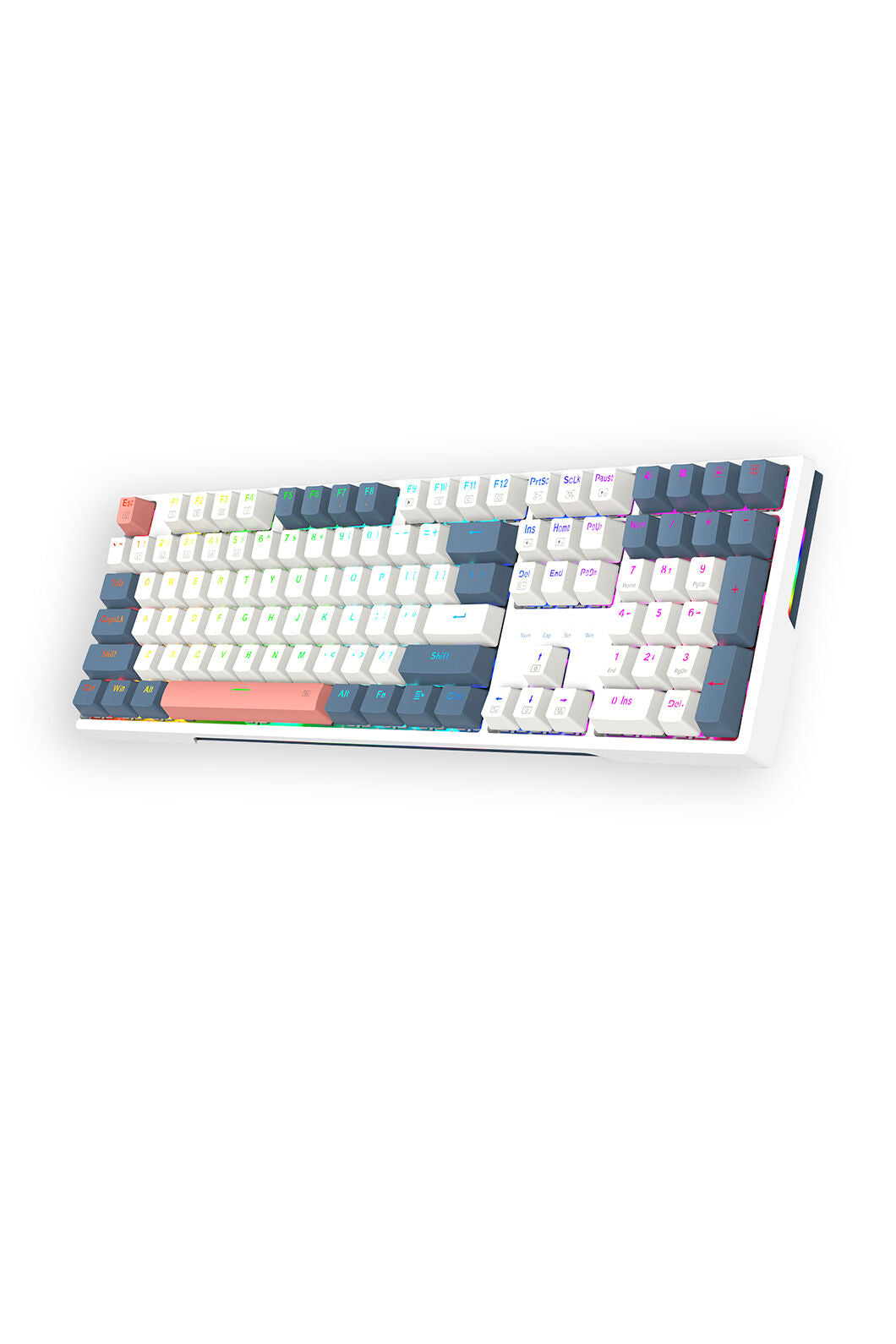 REDRAGON - K668WBO-RGB Trundle KB-White/Blue - white-blue