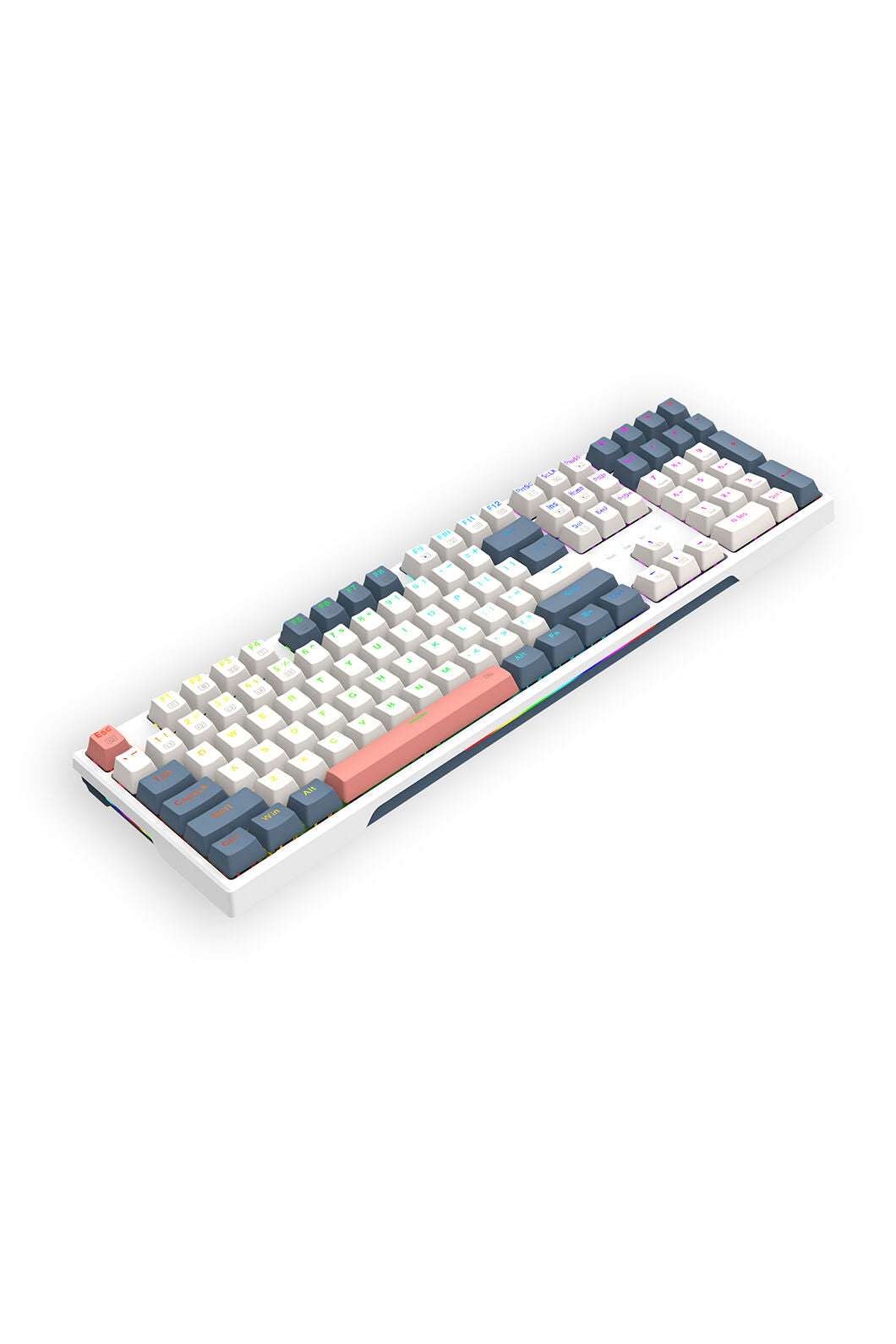 REDRAGON - K668WBO-RGB Trundle KB-White/Blue - white-blue
