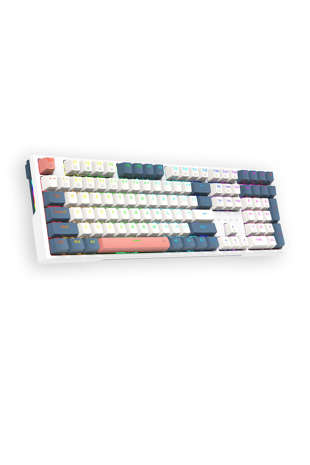 REDRAGON - K668WBO-RGB Trundle KB-White/Blue - white-blue