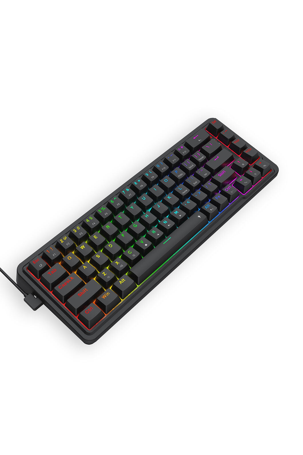 REDRAGON - Redragon K709 NOVA Black 65% Gasket Wired RGB Mechanical Gaming Keyboard - black