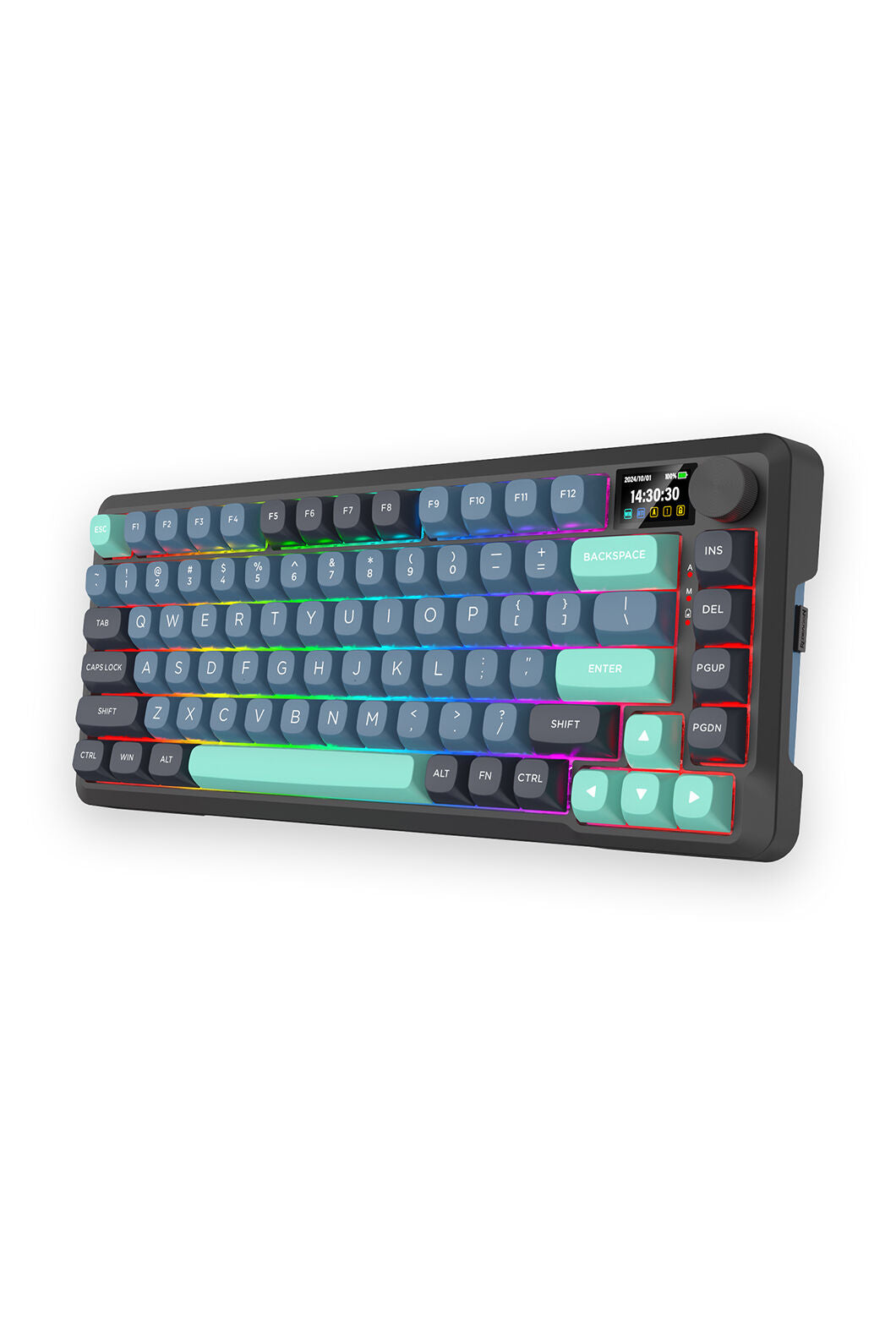 REDRAGON - K724GBG-RGB-PRO Behemoth KB-Grey/Black/Green - grey-black-green