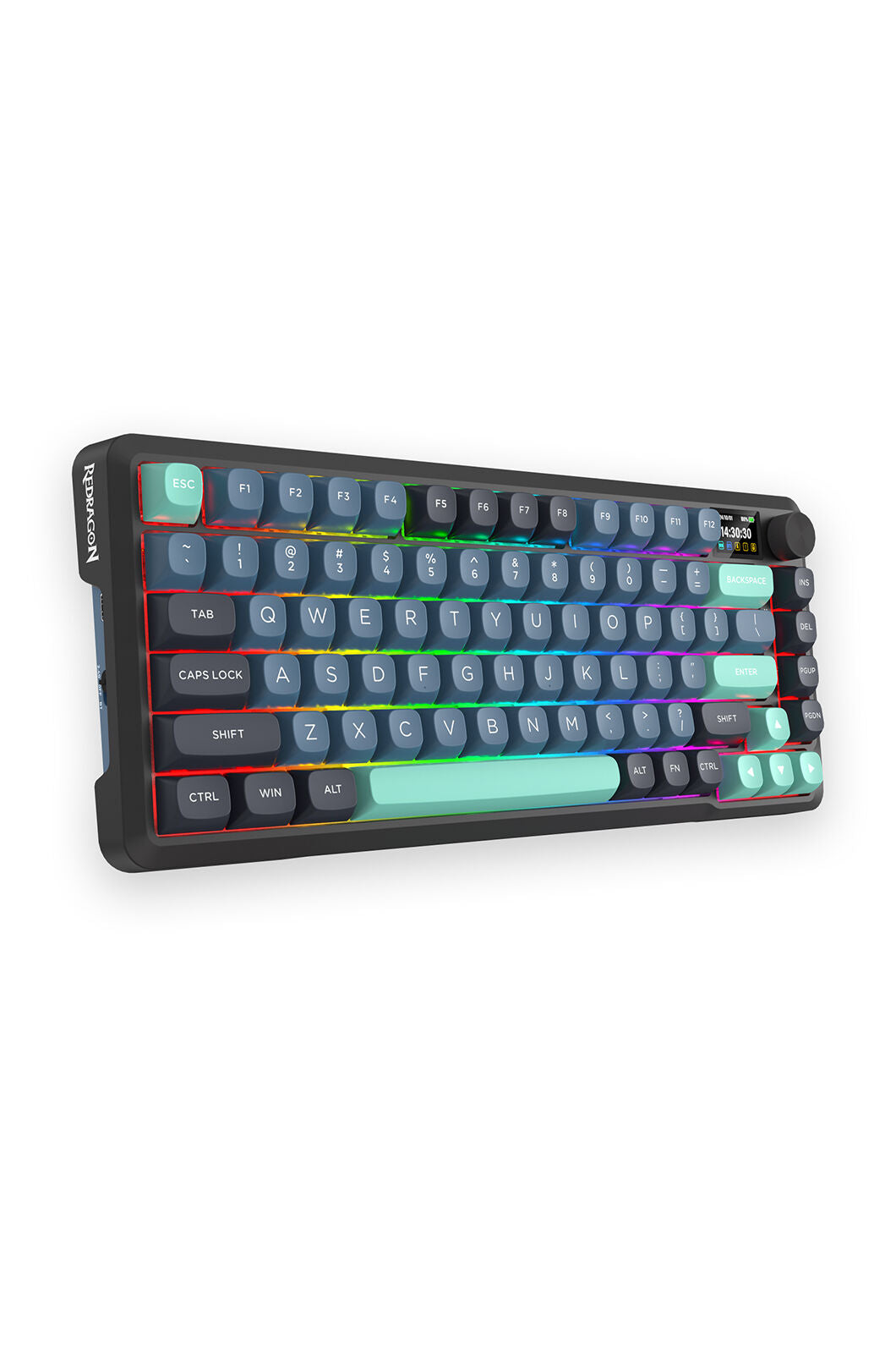 REDRAGON - K724GBG-RGB-PRO Behemoth KB-Grey/Black/Green - grey-black-green