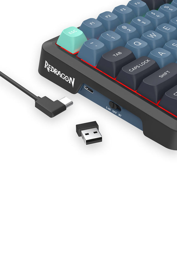 REDRAGON - K724GBG-RGB-PRO Behemoth KB-Grey/Black/Green - grey-black-green