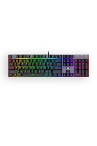 REDRAGON - Redragon K556RGB Devarajas Black Metal Full-Size Wired Mechanical Keyboard Red Switch - black-red