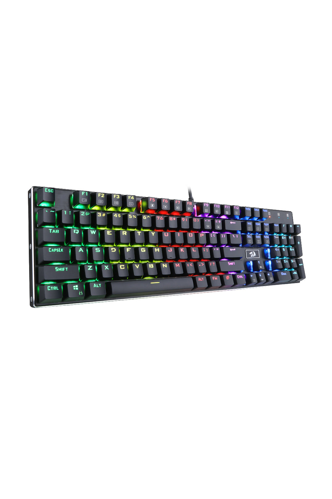 REDRAGON - Redragon K556RGB Devarajas Black Metal Full-Size Wired Mechanical Keyboard Red Switch - black-red