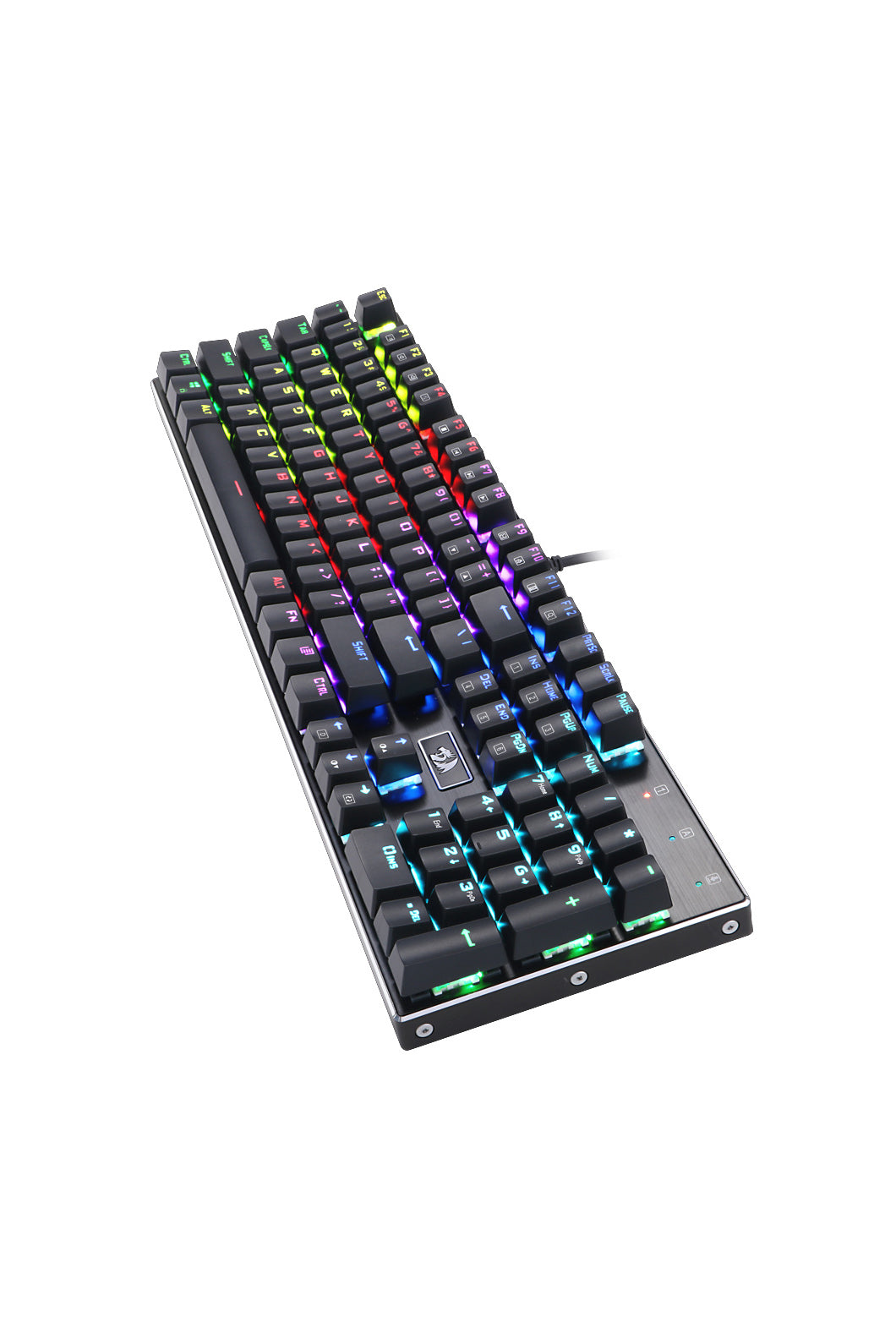 REDRAGON - Redragon K556RGB Devarajas Black Metal Full-Size Wired Mechanical Keyboard Red Switch - black-red