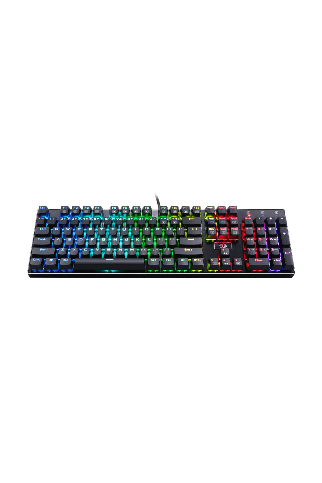 REDRAGON - Redragon K556RGB Devarajas Black Metal Full-Size Wired Mechanical Keyboard Red Switch - black-red