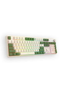 REDRAGON - Redragon RM104 VOLCANO K526OWSG-WL Silver/Green Tri-Mode Wireless Gaming Keyboard - silver-green