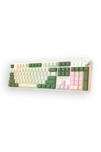 REDRAGON - Redragon RM104 VOLCANO K526OWSG-WL Silver/Green Tri-Mode Wireless Gaming Keyboard - silver-green