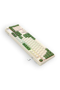 REDRAGON - Redragon RM104 VOLCANO K526OWSG-WL Silver/Green Tri-Mode Wireless Gaming Keyboard - silver-green