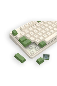REDRAGON - Redragon RM104 VOLCANO K526OWSG-WL Silver/Green Tri-Mode Wireless Gaming Keyboard - silver-green
