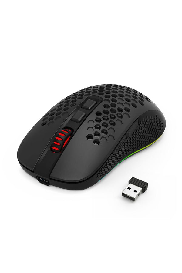 REDRAGON - Redragon M694-RGB Hana Black Honeycomb Tri-Mode RGB Gaming Mouse - black