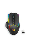 REDRAGON - Redragon M814RGB-PRO Axe Pro Black Honeycomb Tri-Mode RGB Gaming Mouse - black