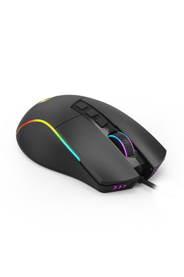 REDRAGON - Redragon M812-RGB Plank Black Ergonomic USB Wired 16000 DPI Gaming Mouse - black