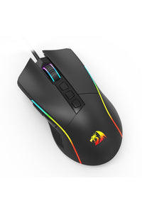 REDRAGON - Redragon M812-RGB Plank Black Ergonomic USB Wired 16000 DPI Gaming Mouse - black