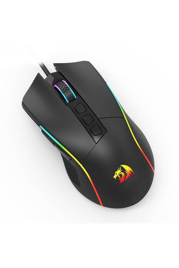 REDRAGON - Redragon M812-RGB Plank Black Ergonomic USB Wired 16000 DPI Gaming Mouse - black