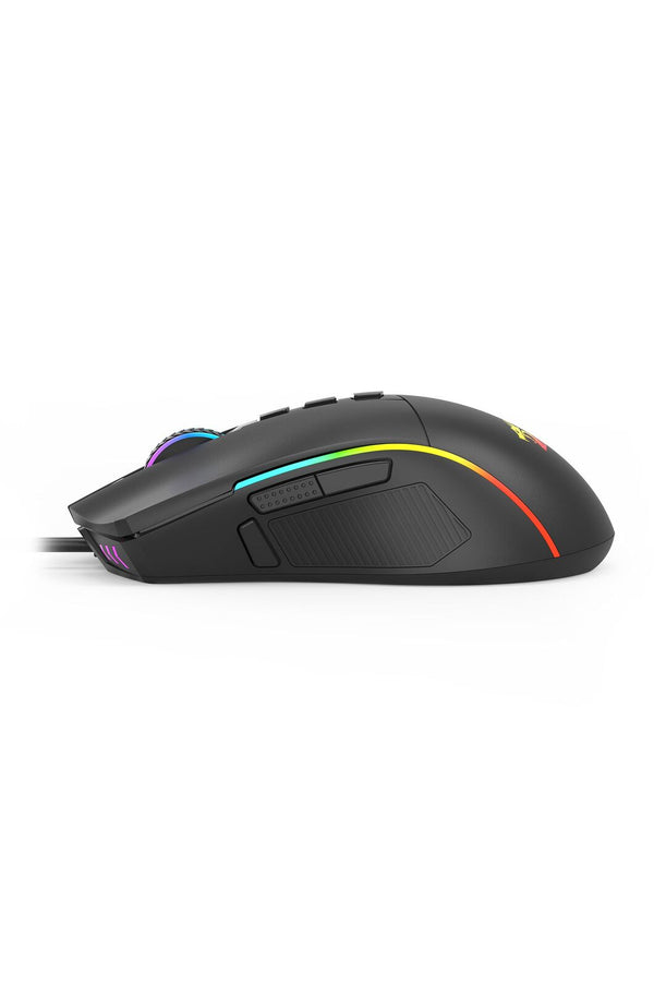 REDRAGON - Redragon M812-RGB Plank Black Ergonomic USB Wired 16000 DPI Gaming Mouse - black