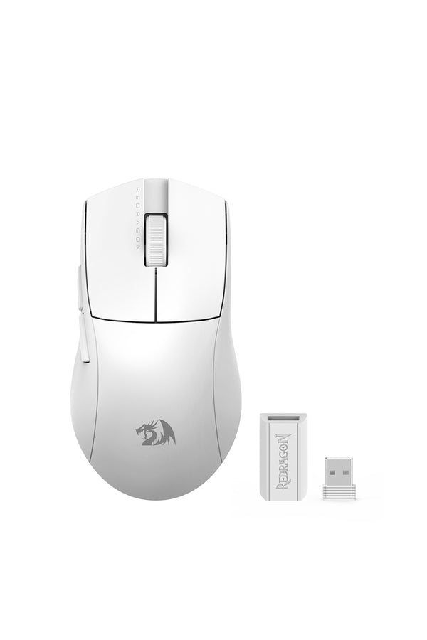REDRAGON - Redragon M916W-STD K1ng Standard White Ultra-Light Tri-Mode 16000 DPI Gaming Mouse - white