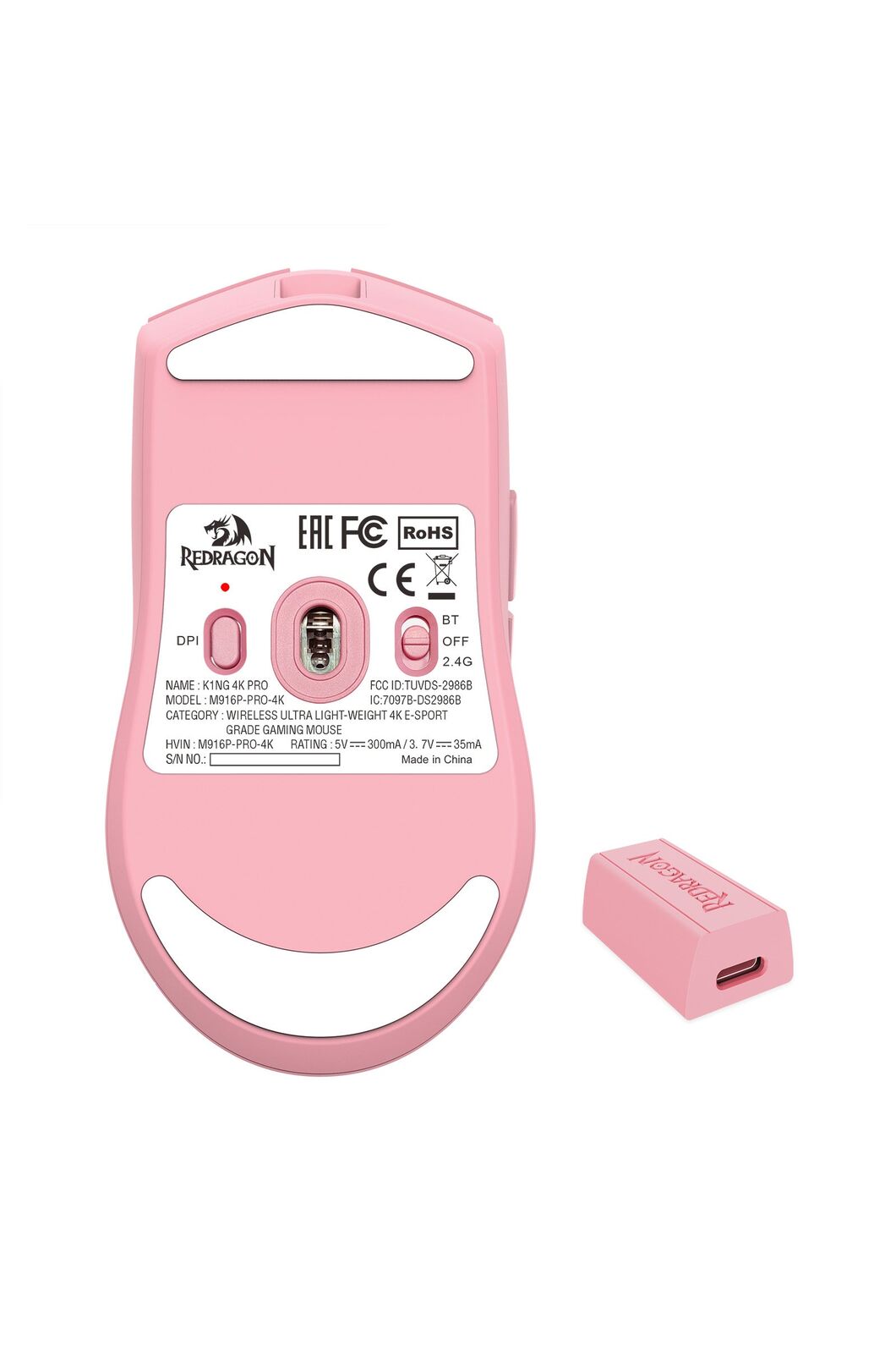 REDRAGON - M916-PRO-4K K1ng Pro Mouse - pink