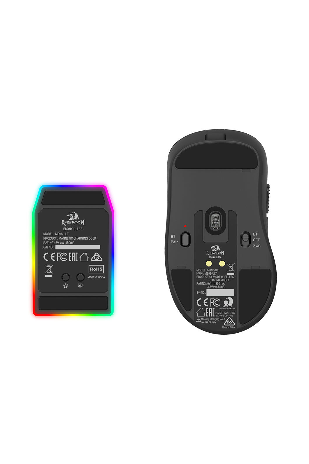 ELECTRONIC REBELLION - Ebony Dual 8K Mouse,Black-Black - black