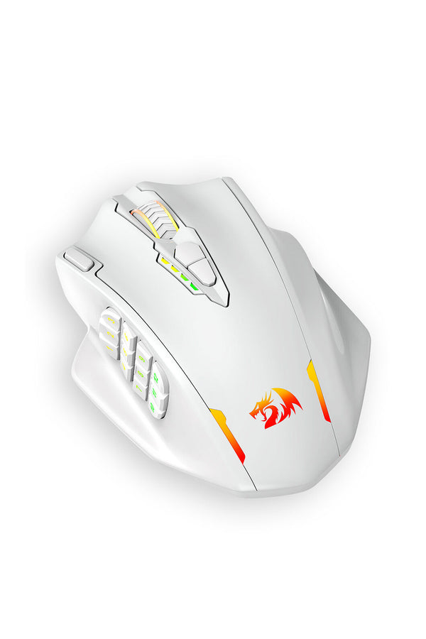 REDRAGON - Redragon M913W Impact Elite MMO White Wireless Gaming Mouse - white