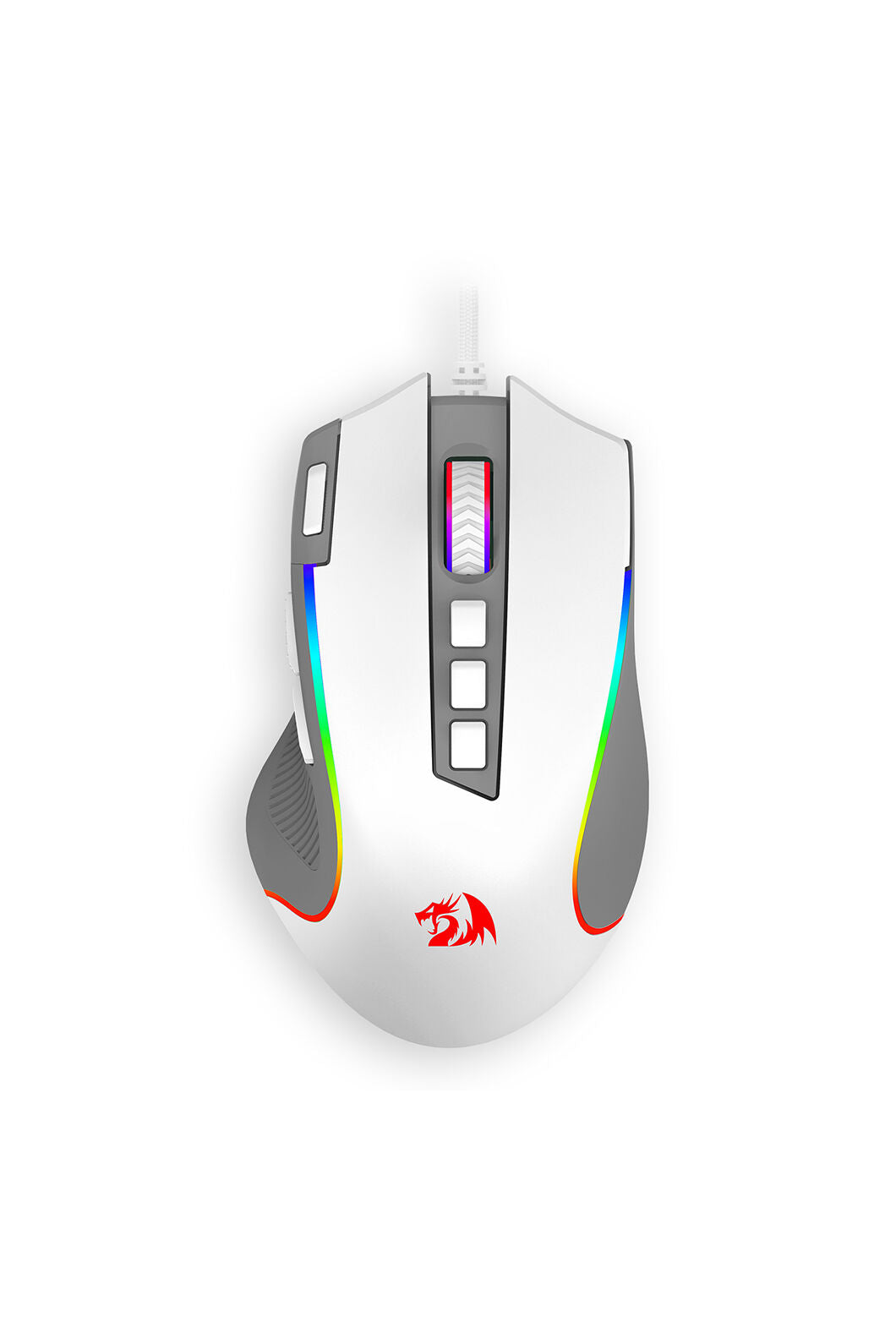 REDRAGON - Redragon M612 Predator White/Grey 8000 DPI Wired RGB Gaming Mouse - white-grey
