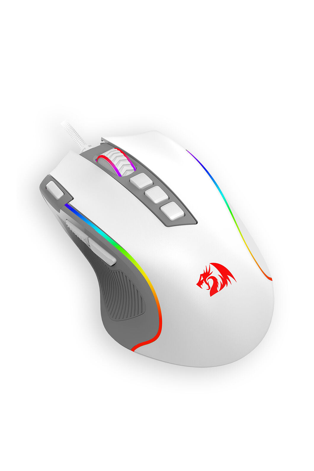 REDRAGON - Redragon M612 Predator White/Grey 8000 DPI Wired RGB Gaming Mouse - white-grey