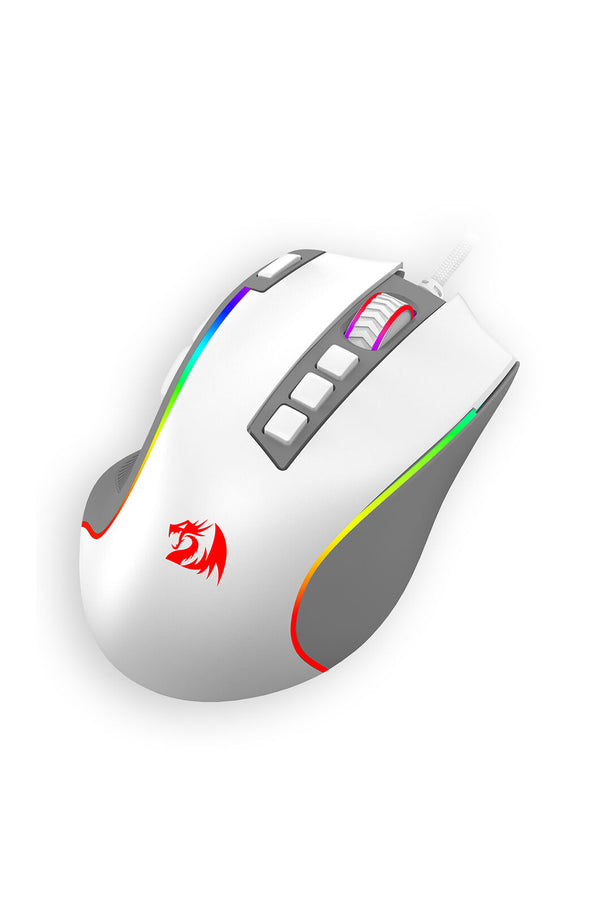 REDRAGON - Redragon M612 Predator White/Grey 8000 DPI Wired RGB Gaming Mouse - white-grey