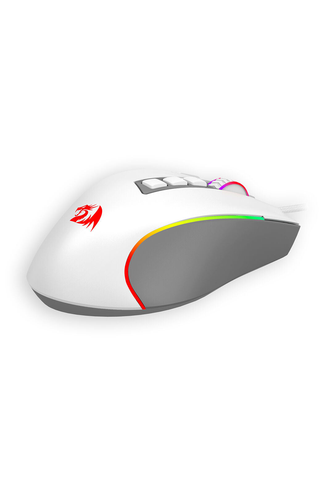 REDRAGON - Redragon M612 Predator White/Grey 8000 DPI Wired RGB Gaming Mouse - white-grey