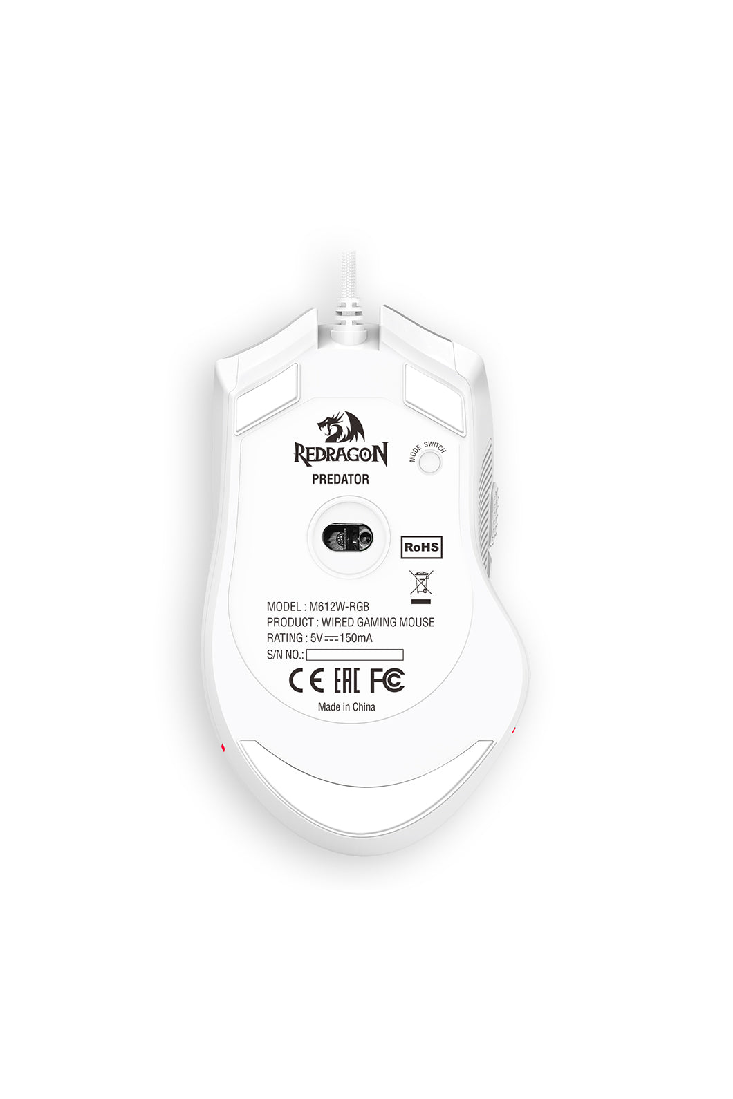 REDRAGON - Redragon M612W Predator Gaming Mouse Wired RGB Rapid Fire - white