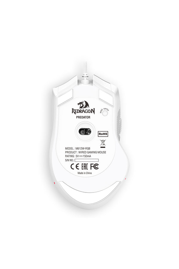 REDRAGON - Redragon M612W Predator Gaming Mouse Wired RGB Rapid Fire - white