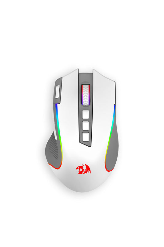 REDRAGON - Redragon Predator M612WG Pro Mouse Tri-Mode Wireless RGB Programable - white-grey