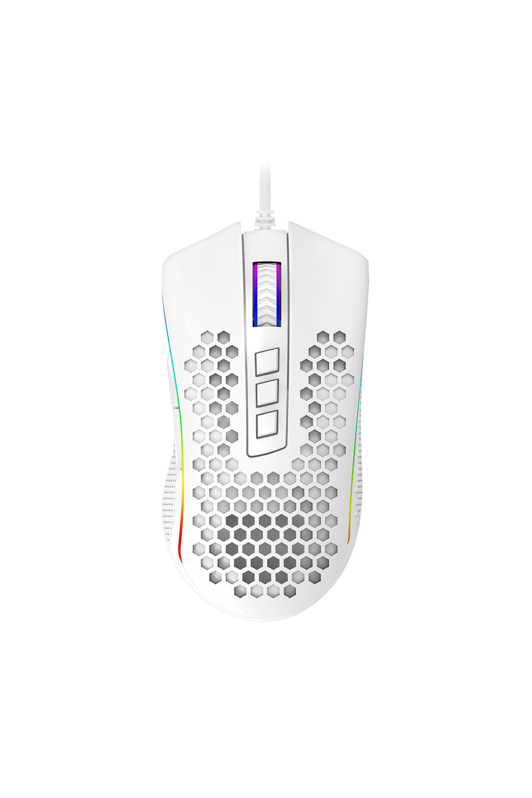 REDRAGON - Redragon Storm M808W-RGB White Lightweight Honeycomb 12400 DPI Gaming Mouse - white