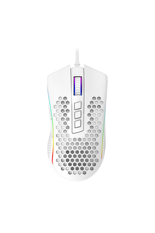 REDRAGON - Redragon Storm M808W-RGB White Lightweight Honeycomb 12400 DPI Gaming Mouse - white